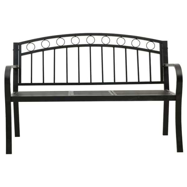 vidaXL Puutarhapenkki pöydällä musta 120 cm teräs