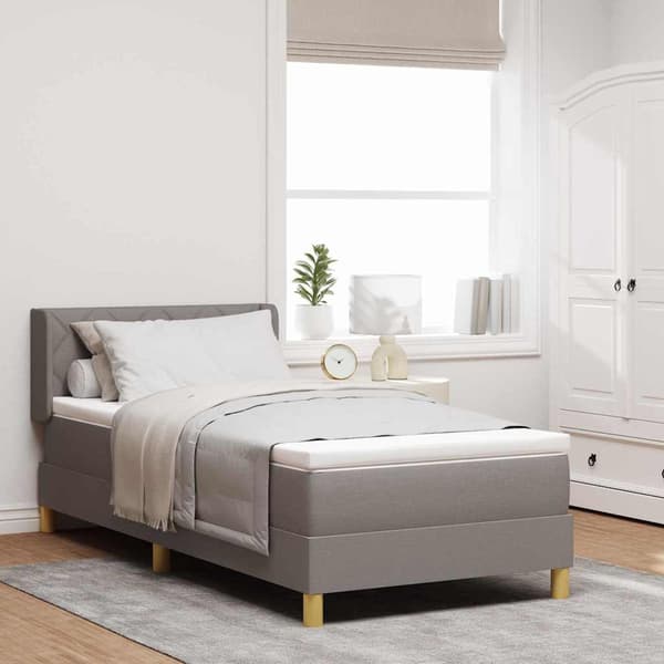 vidaXL Box spring seng med madras Gråbrun 200 x 100 cm Polyester