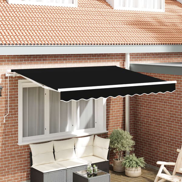 vidaXL Reservedug til markise Sort 330 x 245 cm Polyester