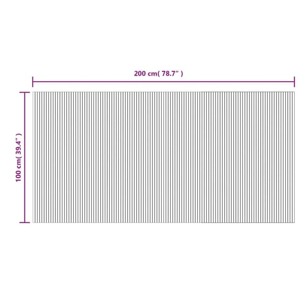 vidaXL Matto suorakaide harmaa 100x200 cm bambu