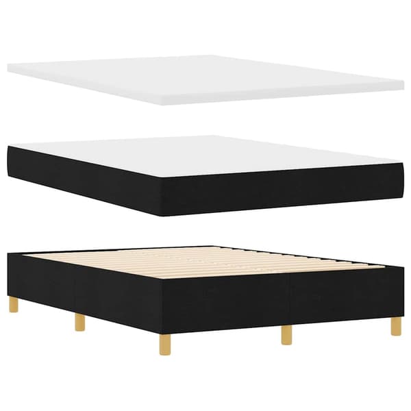 vidaXL Box spring seng med madras Sort 140 x 190 cm Stof