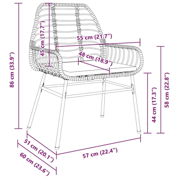 vidaXL Have Spisebordssæt 7 pcs Brun polyrattan