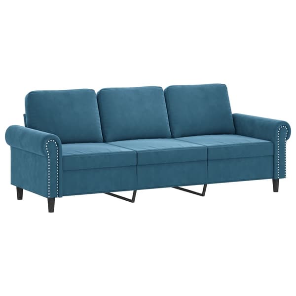 vidaXL sofasæt 4 dele med puder velour blå