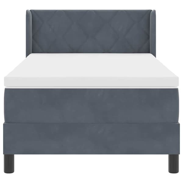 vidaXL Box spring seng med madras Mørkegrå 190 x 90 cm Polyester