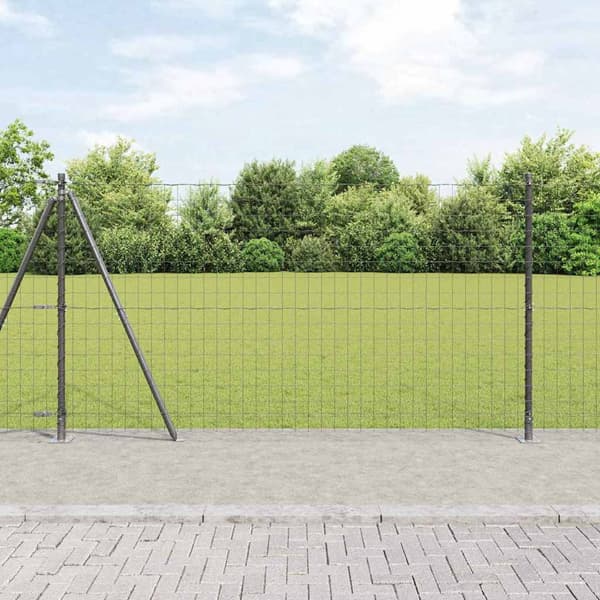 vidaXL Hegn med post Grå 1,2 x 10 m Stål