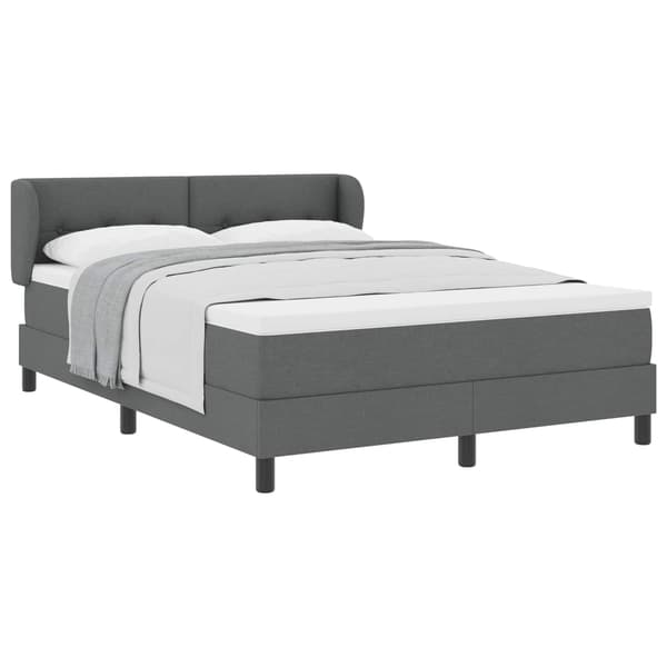 vidaXL Box spring seng med madras Mørkegrå 140 x 190 cm Stof