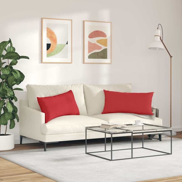 vidaXL Sofapuder 2 pcs Rød 80 x 40 cm Stof