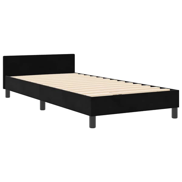 vidaXL Box spring seng med hovedgærde Sort 180 x 200 cm Fløjl