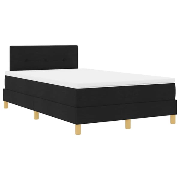 vidaXL Box spring seng med madras Sort 120 x 200 cm Stof