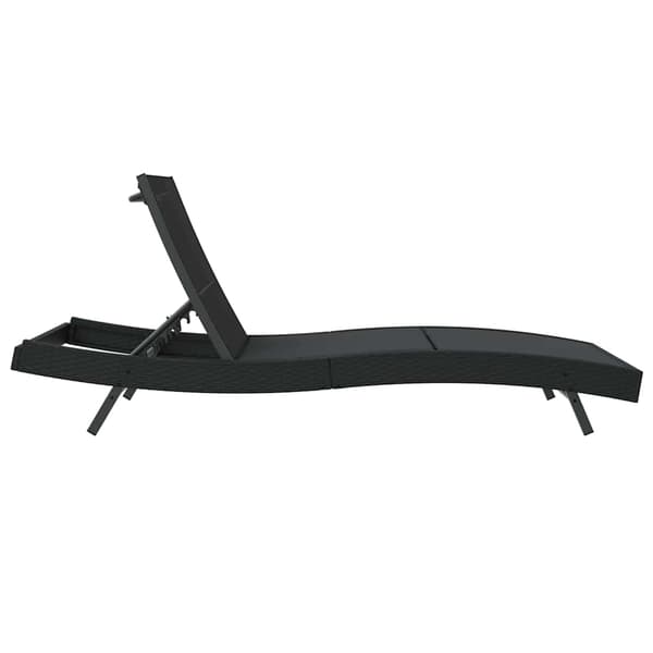 vidaXL Solstol Sort 197 x 70 x 82 cm polyrattan