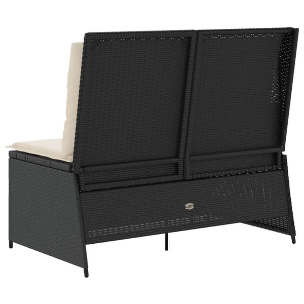 vidaXL Havebænk Sort polyrattan