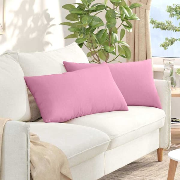 vidaXL Sofapuder 2 pcs Lyserød 80 x 40 cm Stof