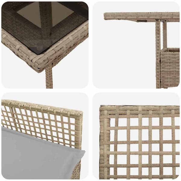 vidaXL Have Spisebordssæt 5 pcs Beige polyrattan