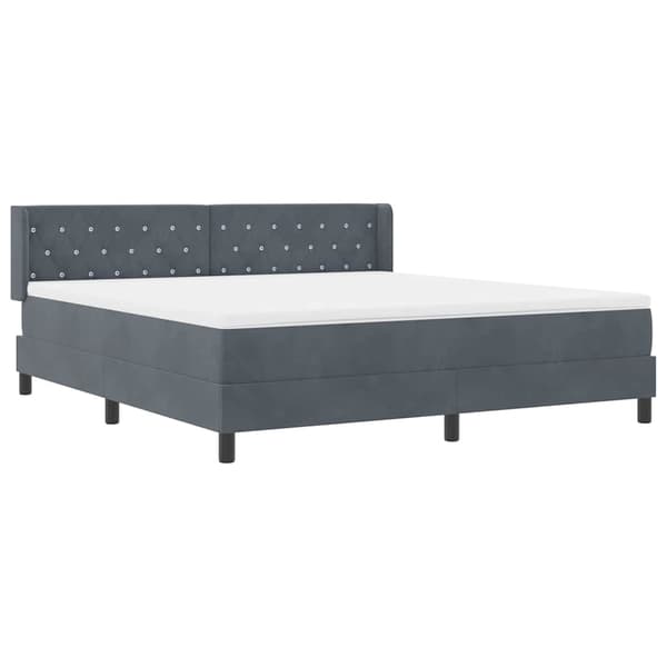 vidaXL Box spring seng med madras Mørkegrå 200 x 180 cm Polyester