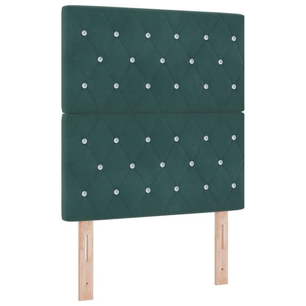 vidaXL Box spring seng med hovedgærde Mørkegrøn 80 x 200 cm Fløjl