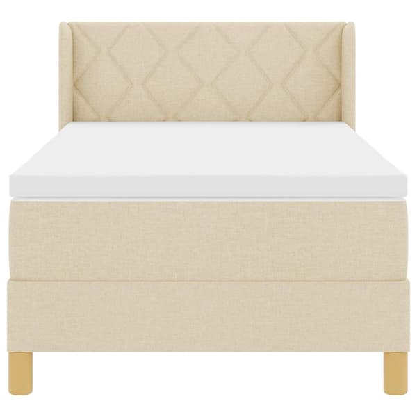 vidaXL Box spring seng med madras Creme 200 x 100 cm Polyester