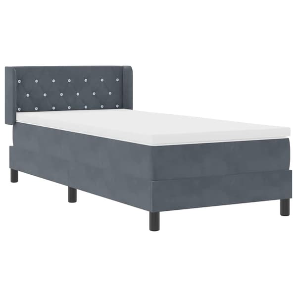 vidaXL Box spring seng med madras Mørkegrå 190 x 90 cm Polyester