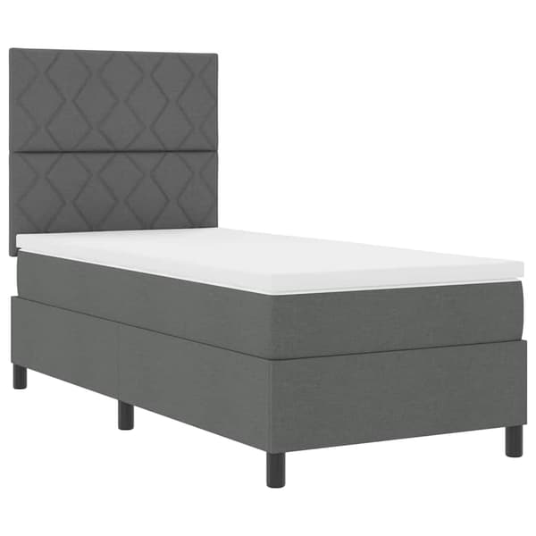vidaXL Box spring seng med madras Mørkegrå 100 x 200 cm Stof