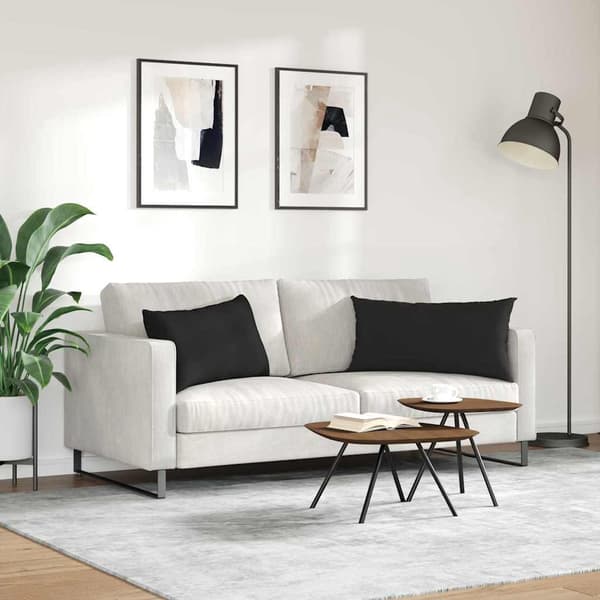 vidaXL Sofapuder 2 pcs Sort 80 x 40 cm Stof