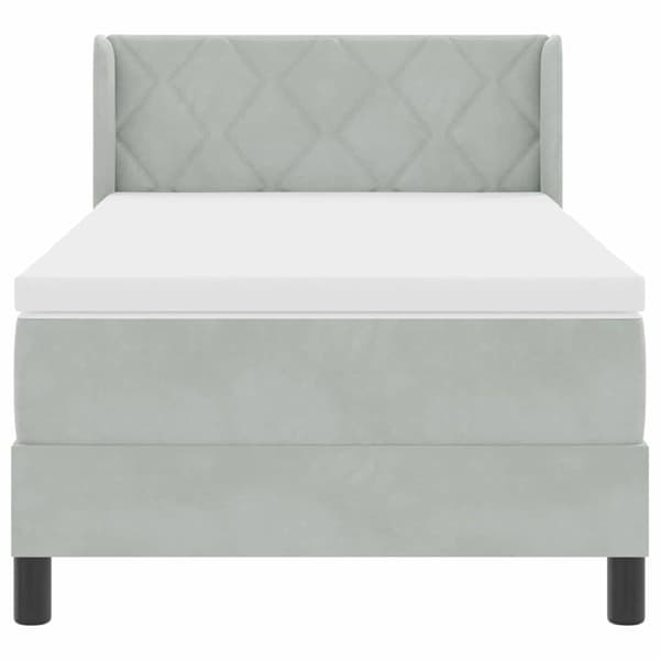 vidaXL Box spring seng med madras Lysegrå 190 x 90 cm Polyester