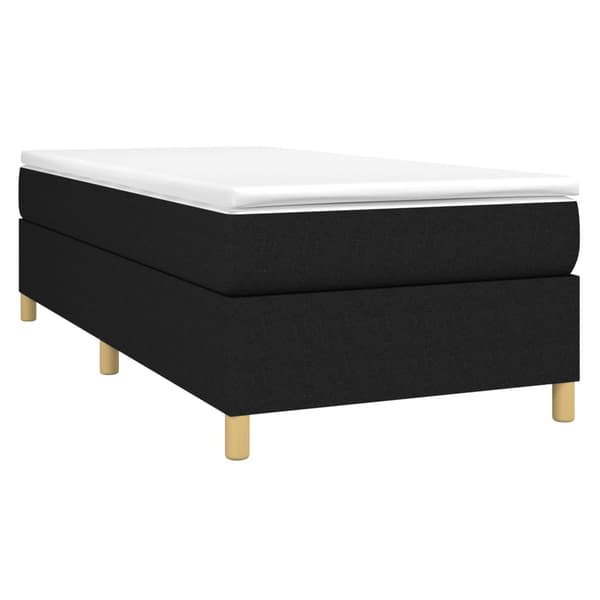 vidaXL Boxspring sengeramme Sort 100x200 cm Stof