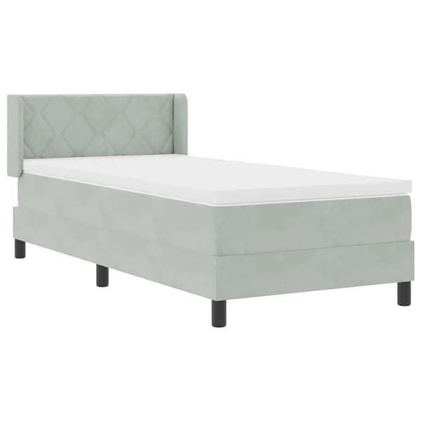 vidaXL Box spring seng med madras Lysegrå 190 x 90 cm Polyester