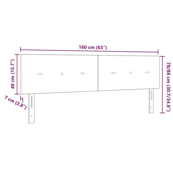 vidaXL Hovedgærde Sort 160 cm Fløjl