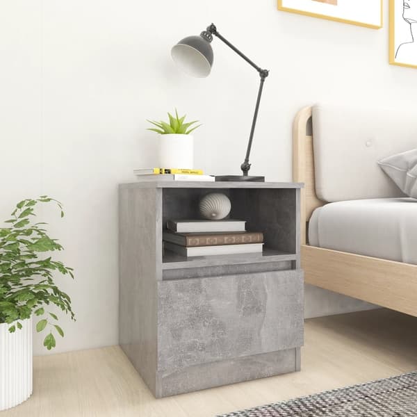 vidaXL sengeskab 40x40x50 cm spånplade betongrå