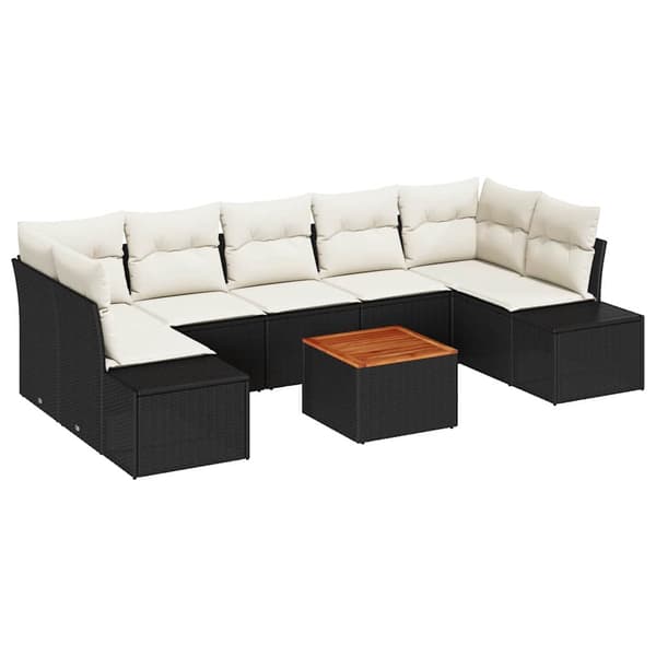 vidaXL Havesofa Sæt 8 pcs Sort, hvid