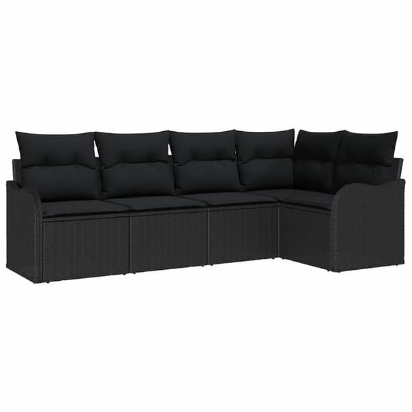 vidaXL Havesofasæt Sort polyrattan