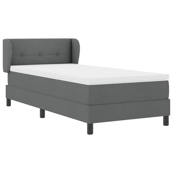 vidaXL Box spring seng med madras Mørkegrå 80 x 200 cm Stof