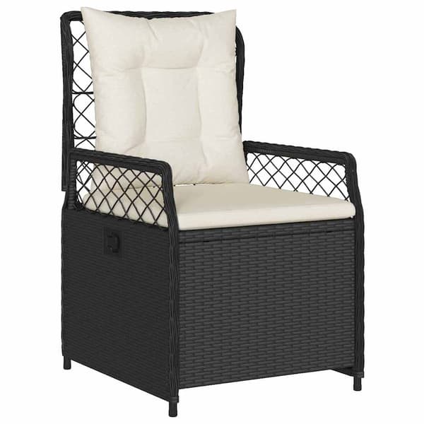 vidaXL Have Spisebordssæt 7 pcs Sort polyrattan