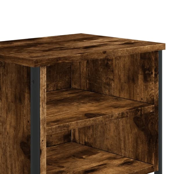 vidaXL sengeborde 2stk. 40x30x40 cm konstrueret træ røget egetræsfarve