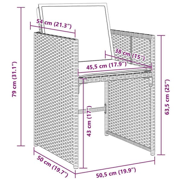 vidaXL Have Spisebordssæt 5 pcs Beige polyrattan