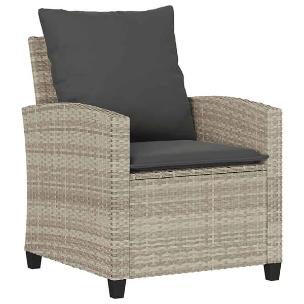 vidaXL sofasæt til haven 4 dele med hynder polyrattan lysegrå