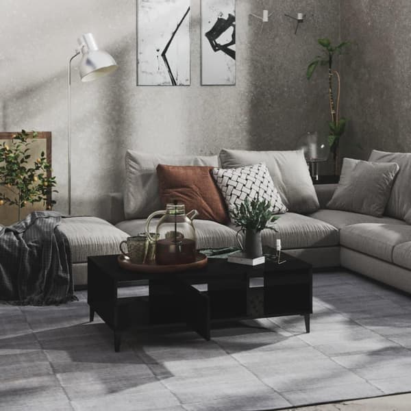 vidaXL sofabord 103,5x60x35 cm spånplade sort højglans