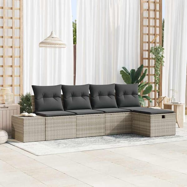vidaXL Sofa Sæt med pude 6 pcs polyrattan