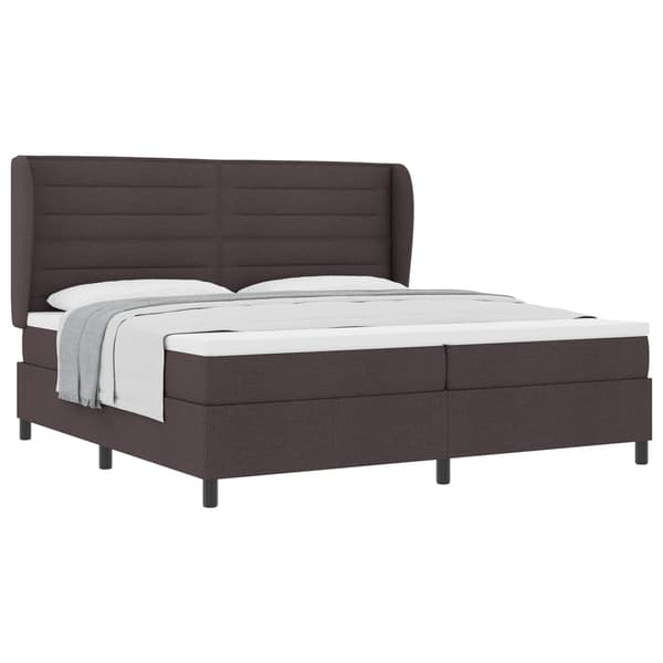 vidaXL Box spring seng med madras Mørkebrun 200 x 200 cm Stof
