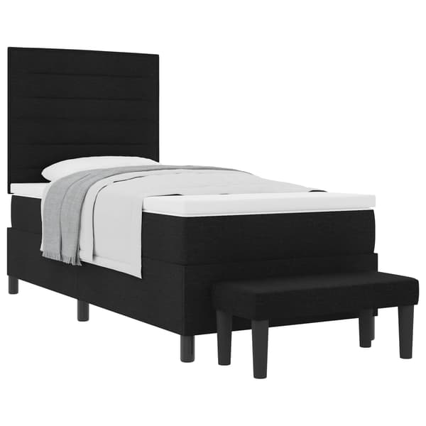 vidaXL Box spring seng med madras Sort 100 x 200 cm Stof