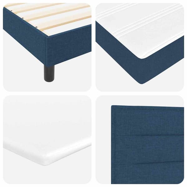 vidaXL Box spring seng med madras Blå 200 x 90 cm Polyester