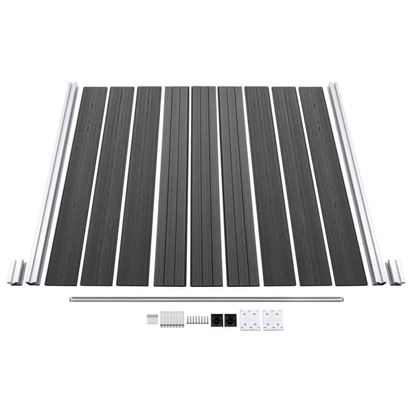 vidaXL hegnspanelsæt 1737x186 cm WPC sort