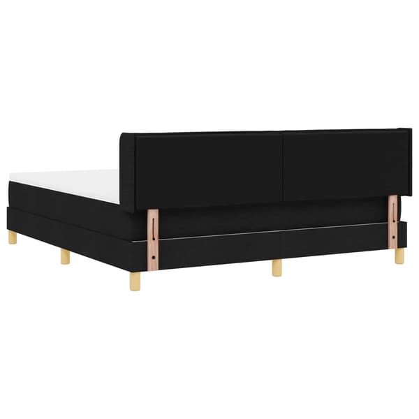 vidaXL Box spring seng med madras Sort 200 x 180 cm Polyester
