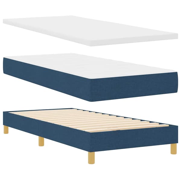 vidaXL Box spring seng med madras Blå 200 x 90 cm Polyester