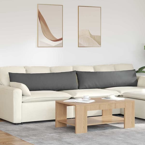 vidaXL Sofapuder 2 pcs Mørkegrå 145 x 40 cm Stof