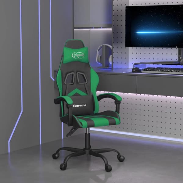 vidaXL gamingstol kunstlæder sort og grøn