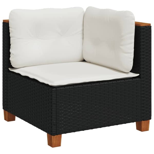 vidaXL sofasæt til haven 10 dele med hynder polyrattan sort
