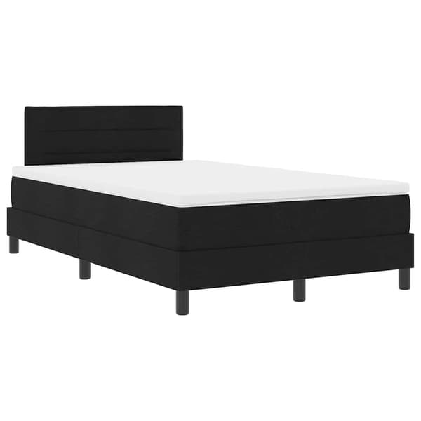 vidaXL Box spring seng med madras Sort 120 x 190 cm Stof
