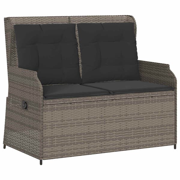 vidaXL Havebænk Grå polyrattan