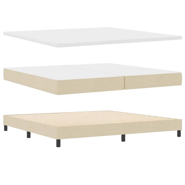 vidaXL Box spring seng med madras Creme 200 x 200 cm Polyester