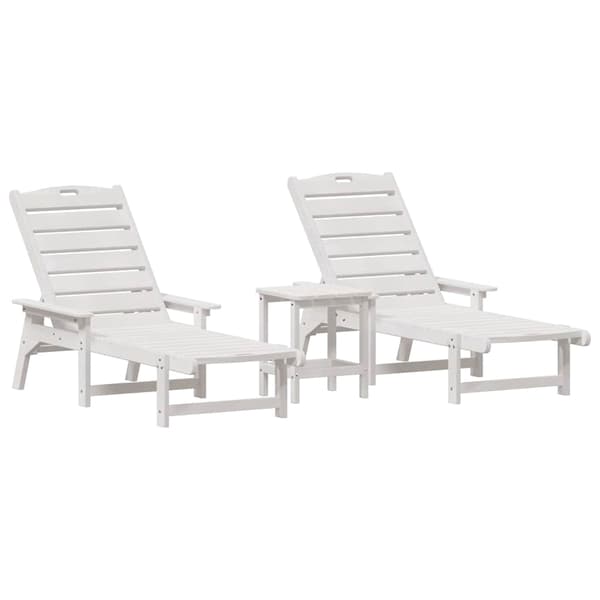 vidaXL Solstol 3 pcs Hvid Polyethylen